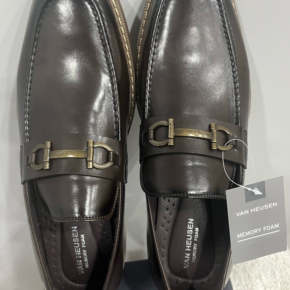 Van Heusen Men's Dark Brown Slip-On‎ Loafers